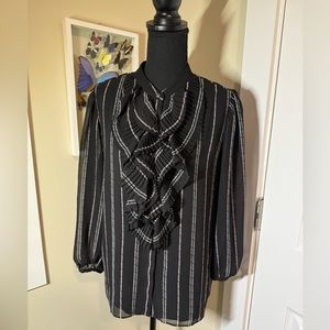 Ruffle Button-Up Blouse